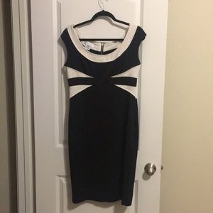 Super flattering black and white dress